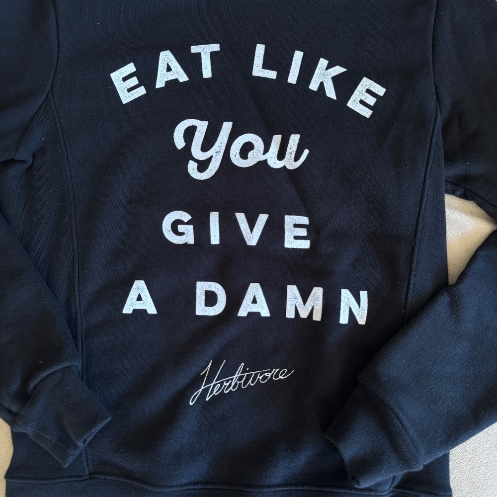 Herbivore Eat Like You Give A Damn Sweatshirt 💚 Vegan - Picture 9 of 11